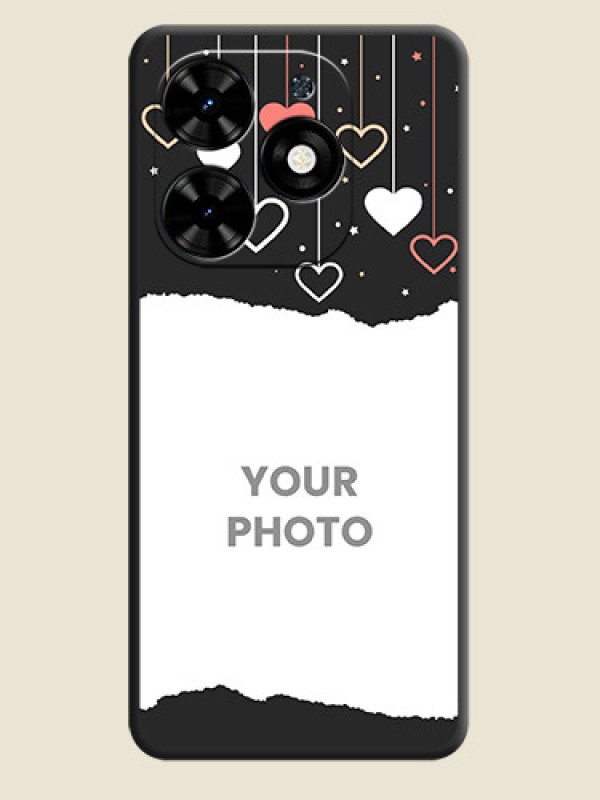 Custom Love Hangings with Splash Wave Picture on Space Black Custom Soft Matte Phone Back Cover - Tecno Spark Go 2024 - alternate view