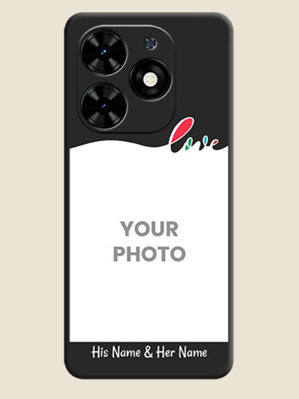 Custom Fall in Love Pattern with Picture - Photo on Space Black Soft Matte Mobile Case - Tecno Spark Go 2024 - alternate view