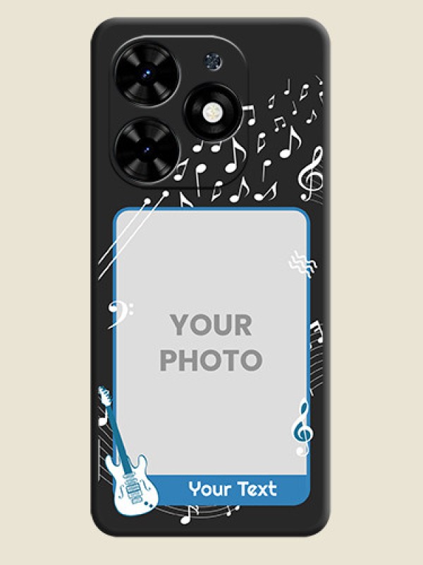 Custom Musical Theme Design with Text - Photo on Space Black Soft Matte Mobile Case - Tecno Spark Go 2024 - alternate view