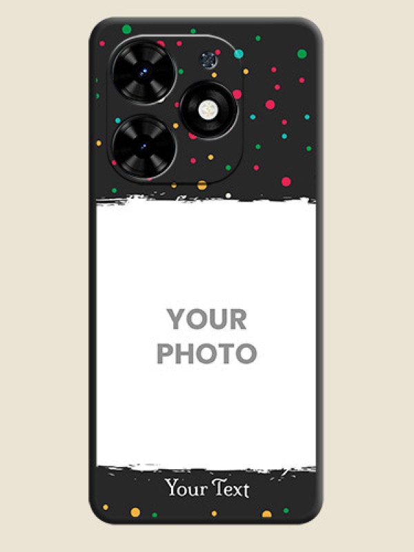 Custom Multicolor Dotted Pattern with Text on Space Black Custom Soft Matte Phone Back Cover - Tecno Spark Go 2024 - alternate view