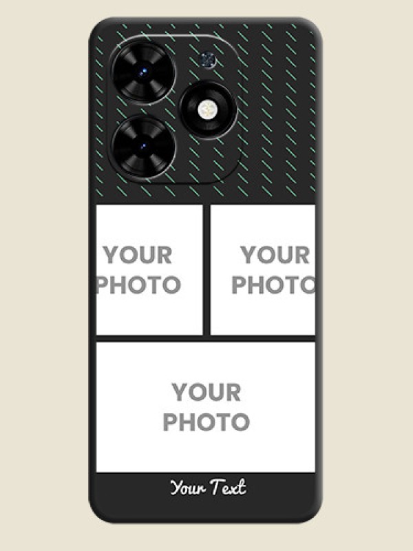 Custom Cross Dotted Pattern with 2 Image Holder on Personalised Space Black Soft Matte Cases - Tecno Spark Go 2024 - alternate view