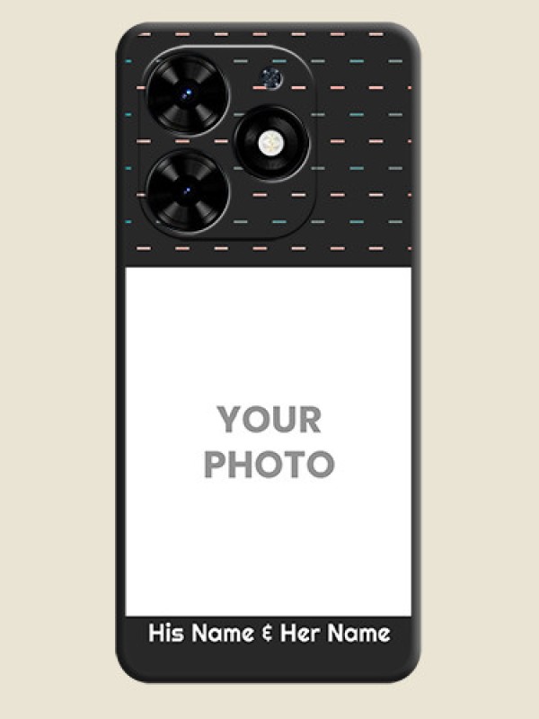 Custom Line Pattern Design with Text on Space Black Custom Soft Matte Phone Back Cover - Tecno Spark Go 2024 - alternate view