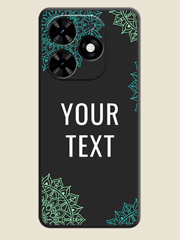 Custom Your Name with Floral Design on Space Black Custom Soft Matte Back Cover - Tecno Spark Go 2024 - alternate view