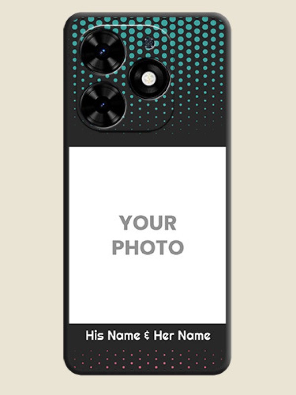 Custom Faded Dots with Grunge Photo Frame and Text on Space Black Custom Soft Matte Phone Cases - Tecno Spark Go 2024 - alternate view