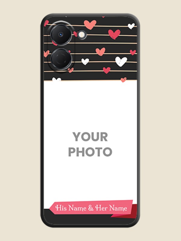 Custom Love Pattern with Name on Pink Ribbon on Photo On Space Black Custom Soft Matte Mobile Back Cover - Tecno Spark Go 3 - alternate view