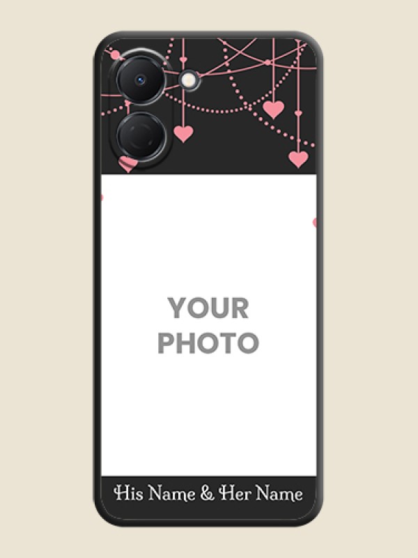 Custom Pink Love Hangings with Text On Space Black Custom Soft Matte Mobile Back Cover - Tecno Spark Go 3 - alternate view