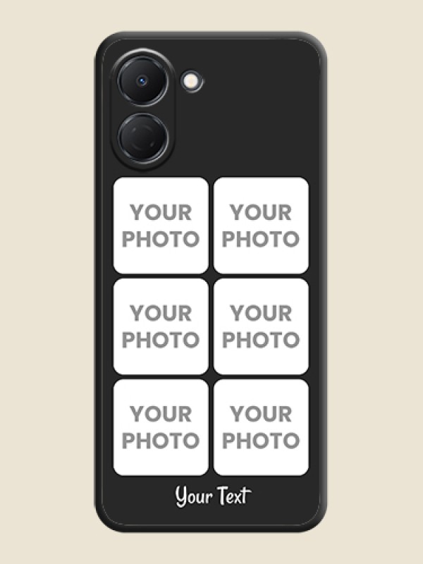 Custom Floral Art with 6 Image Holder on Photo On Space Black Custom Soft Matte Mobile Back Cover - Tecno Spark Go 3 - alternate view