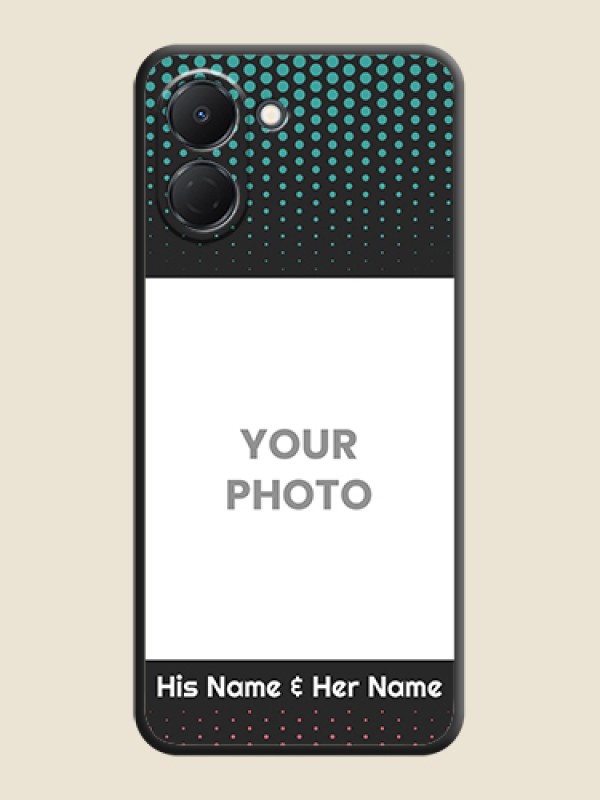 Custom Faded Dots with Grunge Photo Frame and Text On Space Black Custom Soft Matte Mobile Back Cover - Tecno Spark Go 3 - alternate view