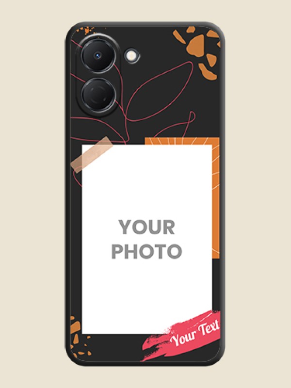 Custom Orange Photo Frame On Space Black Custom Soft Matte Mobile Back Cover - Tecno Spark Go 3 - alternate view