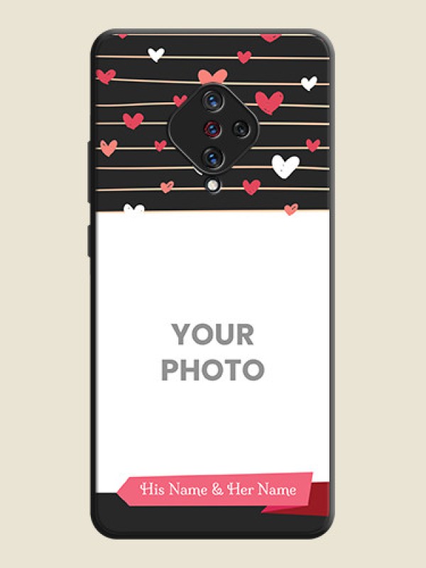 Custom Love Pattern with Name on Pink Ribbon  - Photo on Space Black Soft Matte Back Cover - Vivo S1 Pro - alternate view