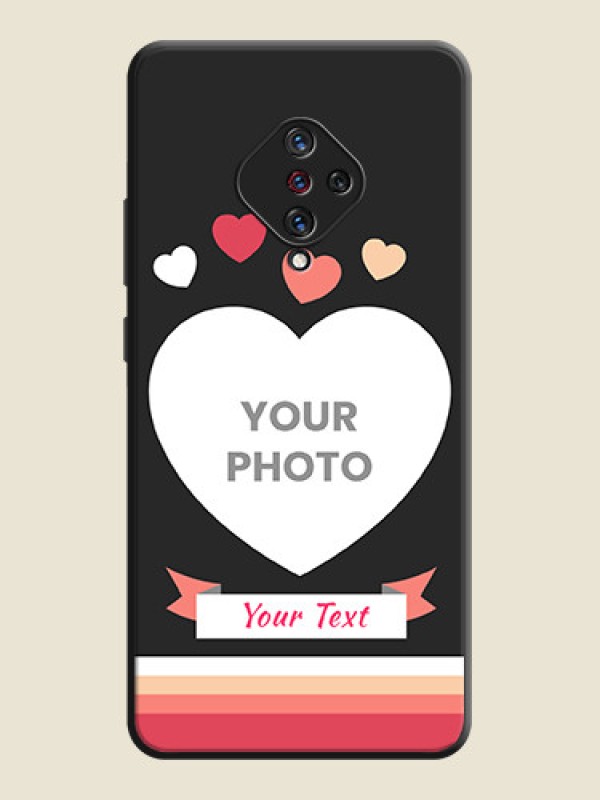 Custom Love Shaped Photo with Colorful Stripes on Personalised Space Black Soft Matte Cases - Vivo S1 Pro - alternate view
