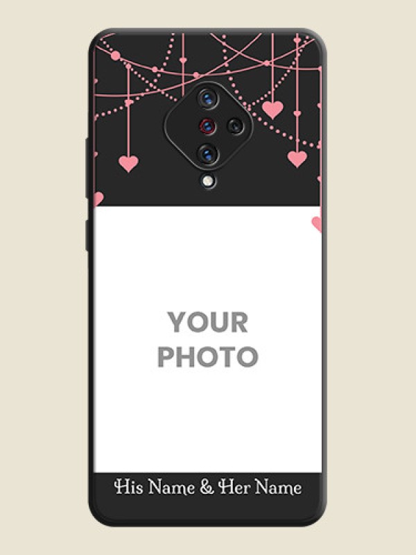 Custom Pink Love Hangings with Text on Space Black Custom Soft Matte Back Cover - Vivo S1 Pro - alternate view