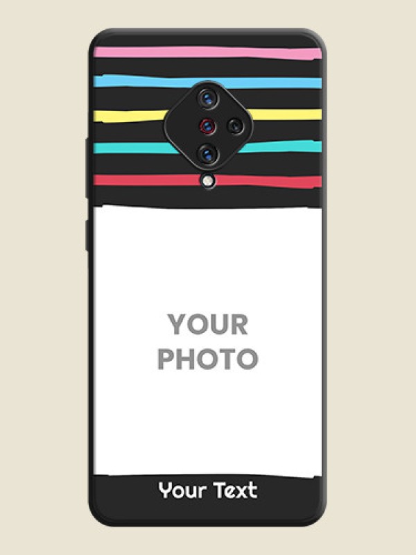 Custom Multicolor Lines with Image on Space Black Personalized Soft Matte Phone Covers - Vivo S1 Pro - alternate view