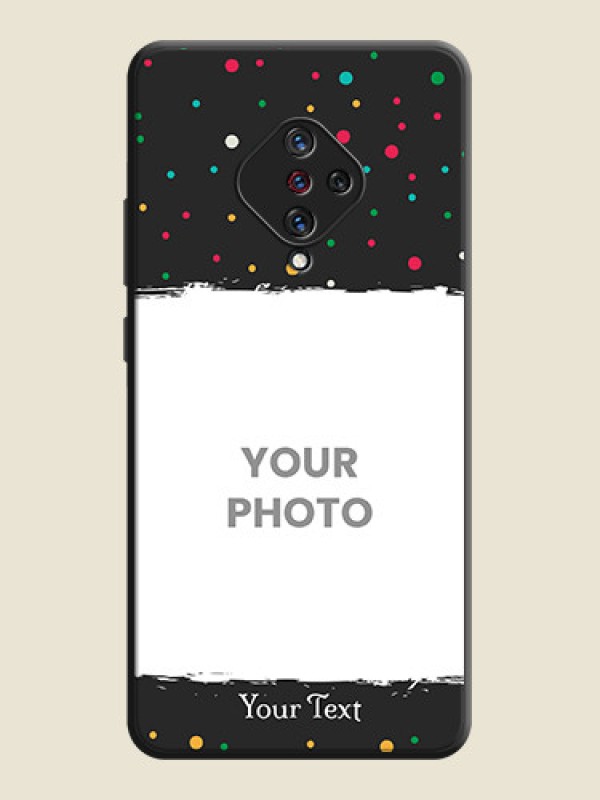 Custom Multicolor Dotted Pattern with Text on Space Black Custom Soft Matte Phone Back Cover - Vivo S1 Pro - alternate view