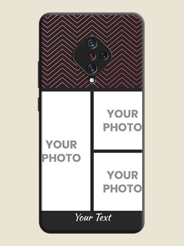 Custom Wave Pattern with 3 Image Holder on Space Black Custom Soft Matte Back Cover - Vivo S1 Pro - alternate view