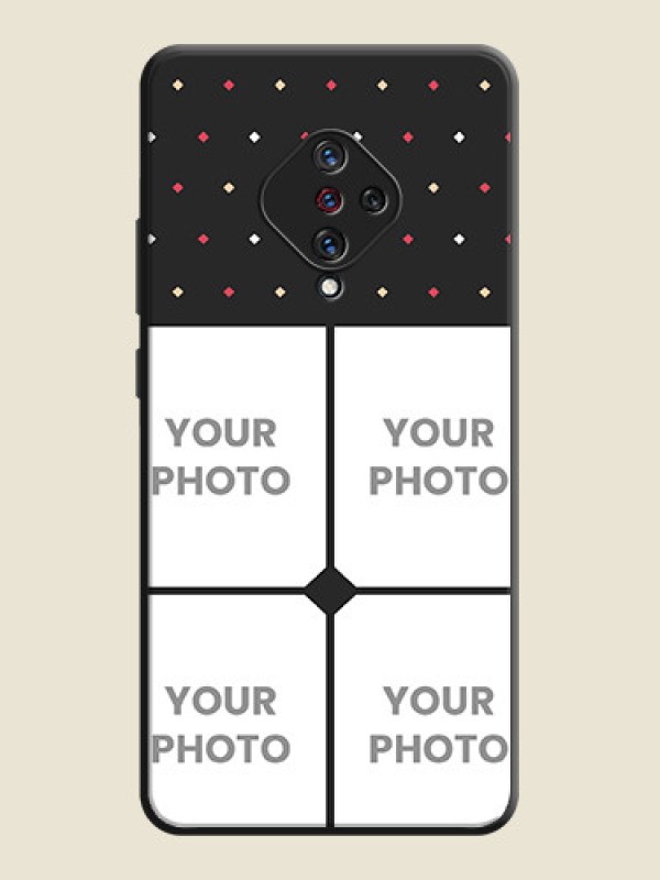 Custom Multicolor Dotted Pattern with 4 Image Holder on Space Black Custom Soft Matte Phone Cases - Vivo S1 Pro - alternate view