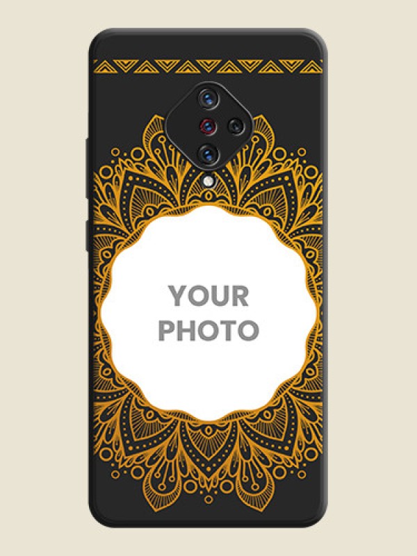 Custom Round Image with Floral Design - Photo on Space Black Soft Matte Mobile Cover - Vivo S1 Pro - alternate view