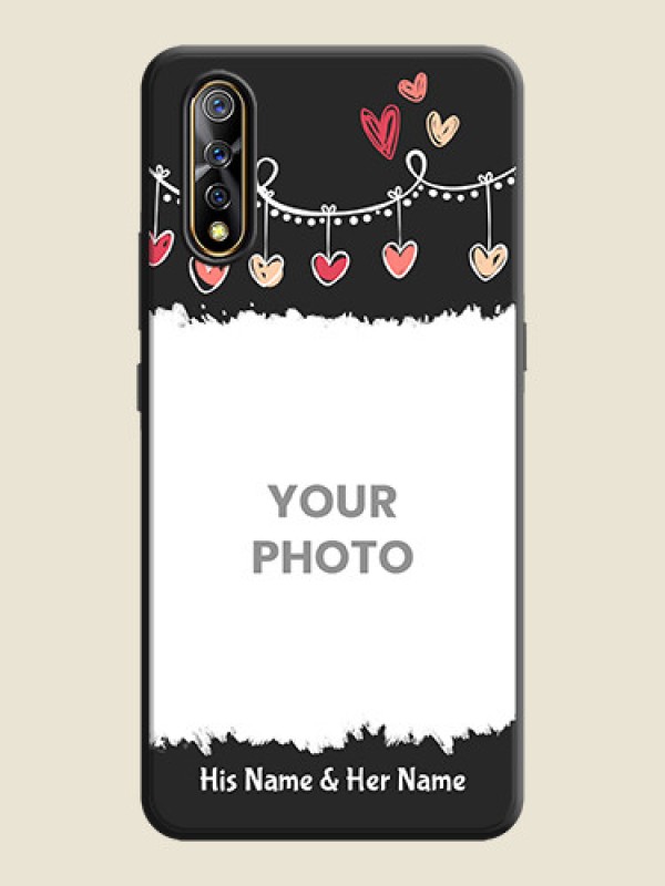 Custom Pink Love Hangings with Name on Space Black Custom Soft Matte Phone Cases - Vivo S1 - alternate view
