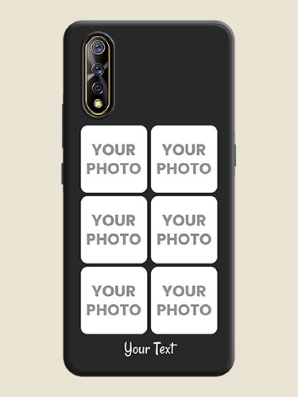 Custom Floral Art with 6 Image Holder - Photo on Space Black Soft Matte Mobile Case - Vivo S1 - alternate view