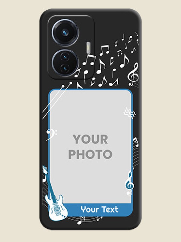 Custom Musical Theme Design with Text on Photo on Space Black Soft Matte Mobile Case - Vivo T1 44W 4G - alternate view