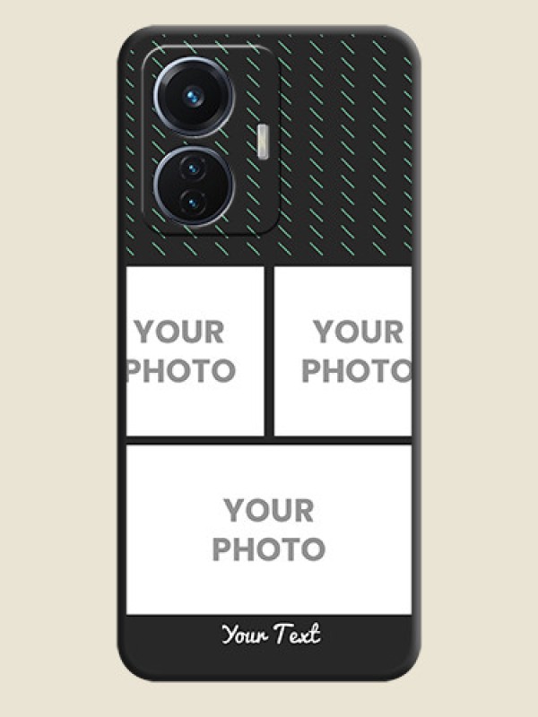 Custom Cross Dotted Pattern with 2 Image Holder  on Personalised Space Black Soft Matte Cases - Vivo T1 44W 4G - alternate view