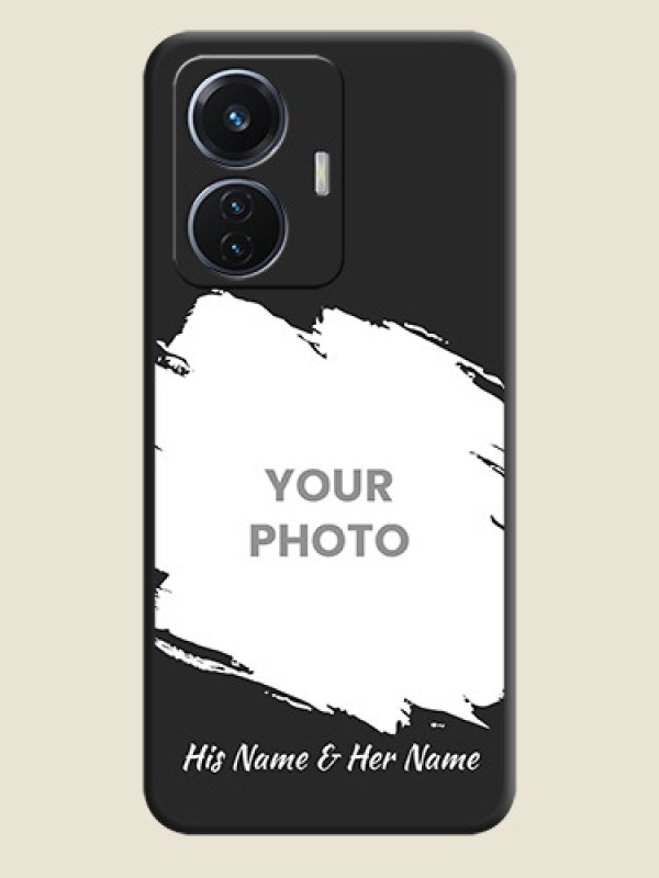 Custom Grunge Brush Strokes on Photo on Space Black Soft Matte Back Cover - Vivo T1 44W 4G - alternate view