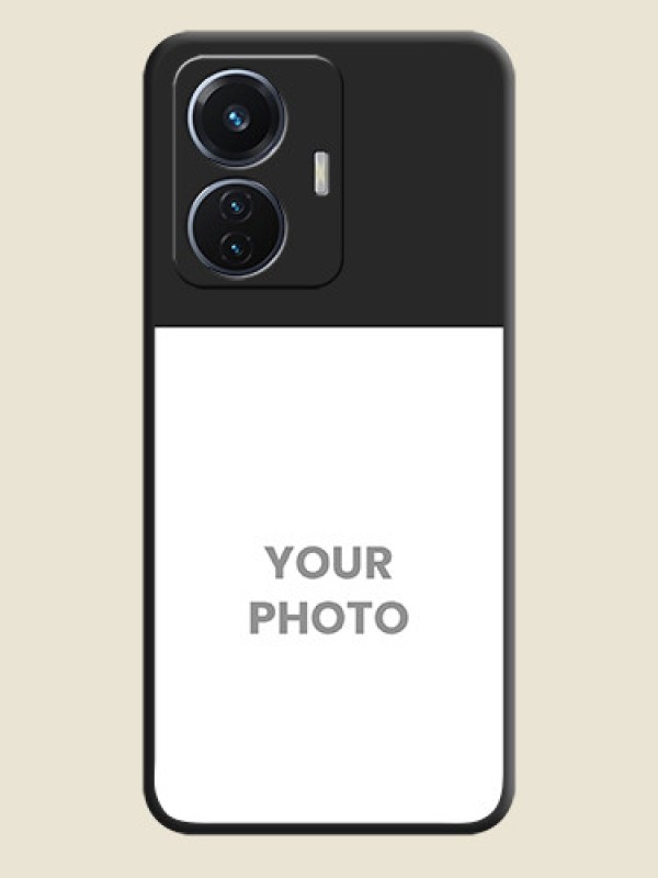 Custom Image Upload With Space Black Color On Custom Soft Matte Mobile Back Cover - Vivo T1 44W 4G - alternate view