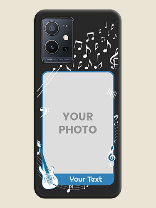 Custom Musical Theme Design with Text on Photo on Space Black Soft Matte Mobile Case - Vivo T1 5G - alternate view