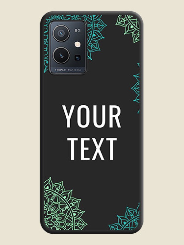 Custom Your Name with Floral Design on Space Black Custom Soft Matte Back Cover - Vivo T1 5G - alternate view