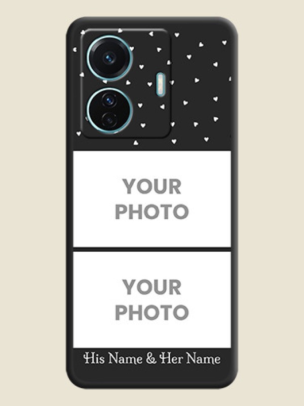 Custom Miniature Love Symbols with Name on Space Black Custom Soft Matte Back Cover - Vivo T1 Pro 5G - alternate view