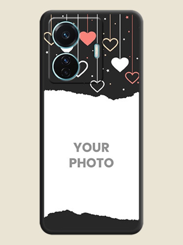 Custom Love Hangings with Splash Wave Picture on Space Black Custom Soft Matte Phone Back Cover - Vivo T1 Pro 5G - alternate view