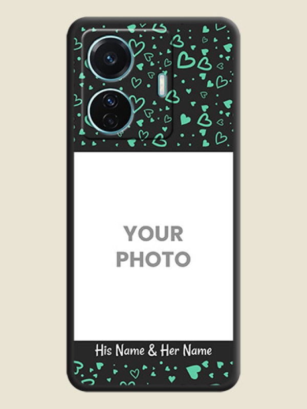 Custom Sea Green Indefinite Love Pattern on Photo on Space Black Soft Matte Mobile Cover - Vivo T1 Pro 5G - alternate view