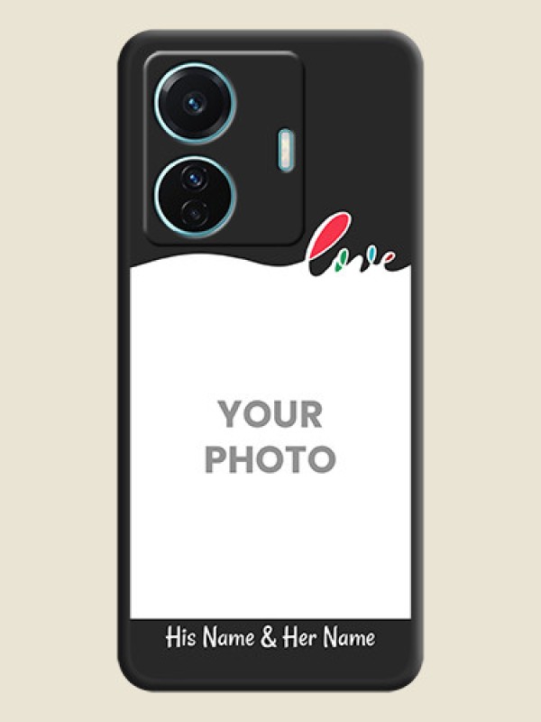 Custom Fall in Love Pattern with Picture on Photo on Space Black Soft Matte Mobile Case - Vivo T1 Pro 5G - alternate view