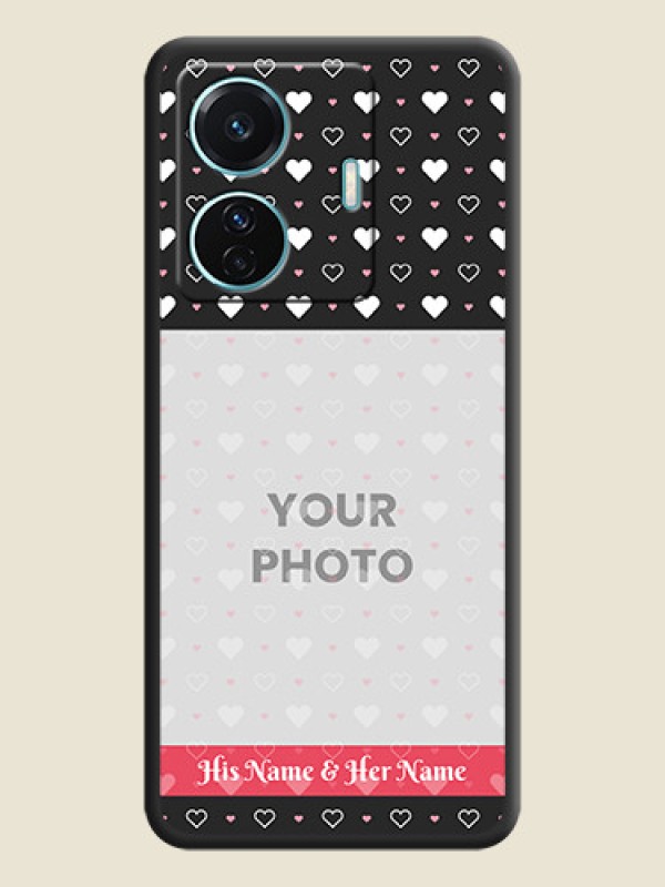 Custom White Color Love Symbols with Text Design on Photo on Space Black Soft Matte Phone Cover - Vivo T1 Pro 5G - alternate view