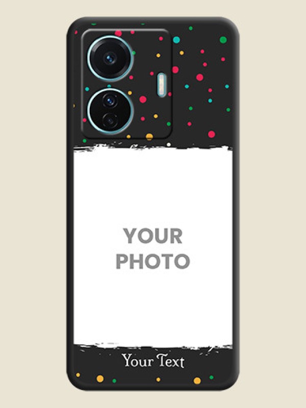 Custom Multicolor Dotted Pattern with Text on Space Black Custom Soft Matte Phone Back Cover - Vivo T1 Pro 5G - alternate view