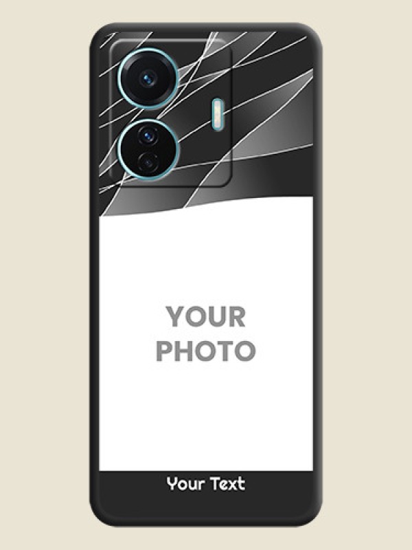 Custom Mixed Wave Lines on Photo on Space Black Soft Matte Mobile Cover - Vivo T1 Pro 5G - alternate view