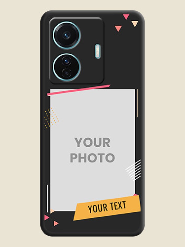 Custom Photo Frame with Triangle Small Dots on Photo on Space Black Soft Matte Back Cover - Vivo T1 Pro 5G - alternate view