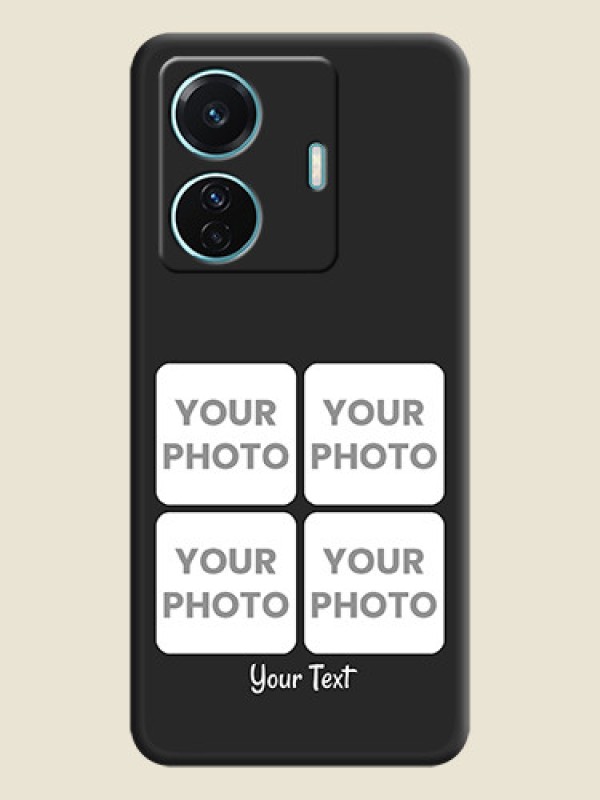 Custom Floral Art with 6 Image Holder on Photo on Space Black Soft Matte Mobile Case - Vivo T1 Pro 5G - alternate view