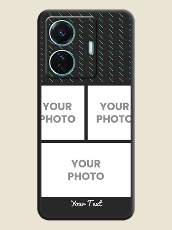 Custom Cross Dotted Pattern with 2 Image Holder  on Personalised Space Black Soft Matte Cases - Vivo T1 Pro 5G - alternate view