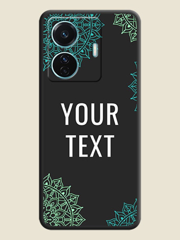 Custom Your Name with Floral Design on Space Black Custom Soft Matte Back Cover - Vivo T1 Pro 5G - alternate view