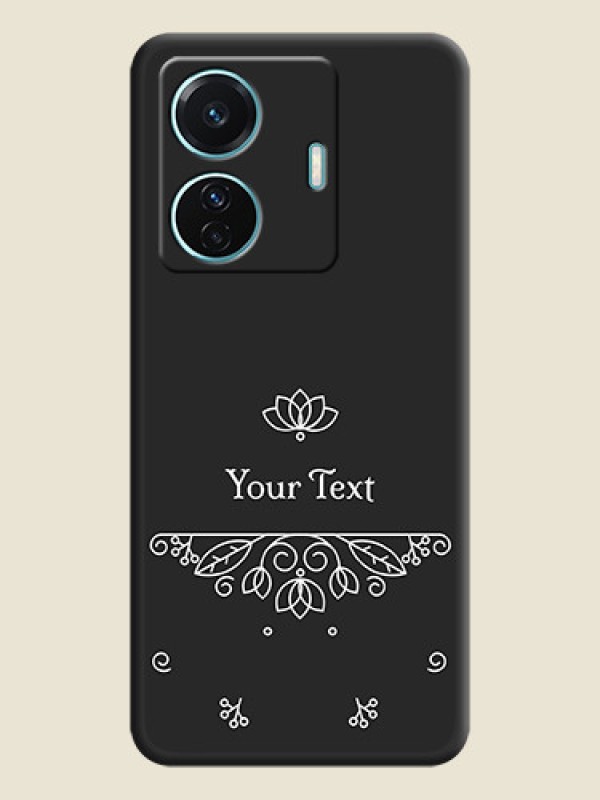 Custom Lotus Garden Custom Text On Space Black Personalized Soft Matte Phone Covers -Vivo T1 Pro 5G - alternate view