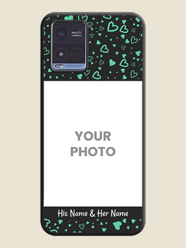 Custom Sea Green Indefinite Love Pattern on Photo on Space Black Soft Matte Mobile Cover - Vivo T1x - alternate view