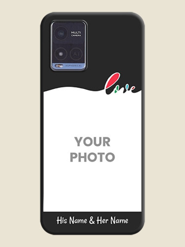 Custom Fall in Love Pattern with Picture on Photo on Space Black Soft Matte Mobile Case - Vivo T1x - alternate view