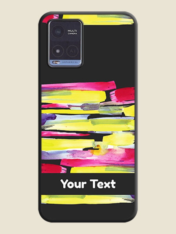 Custom Brush Coloured on Space Black Personalized Soft Matte Phone Covers - Vivo T1x - alternate view