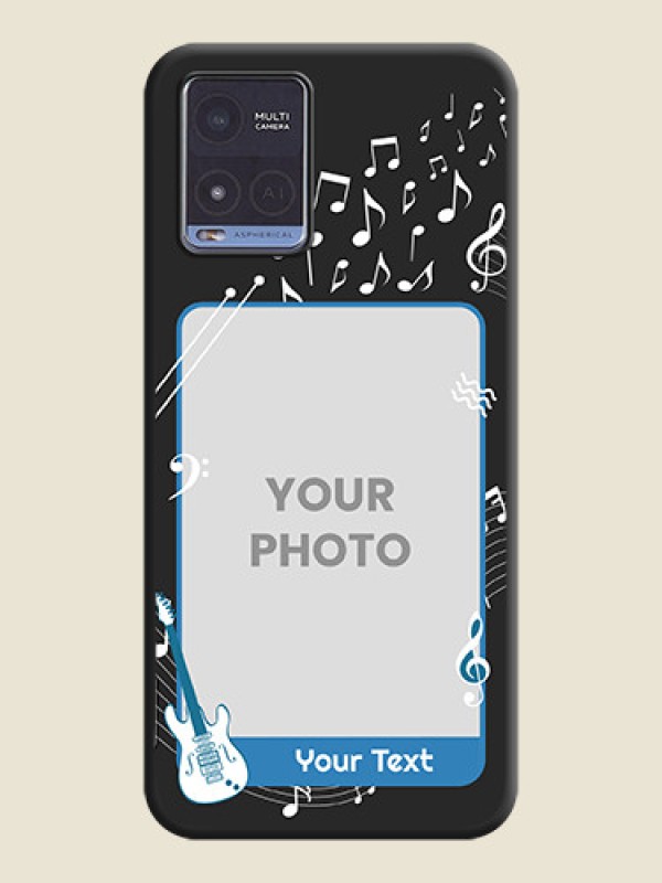 Custom Musical Theme Design with Text on Photo on Space Black Soft Matte Mobile Case - Vivo T1x - alternate view