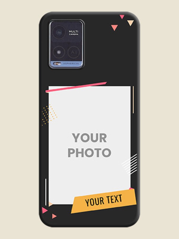 Custom Photo Frame with Triangle Small Dots on Photo on Space Black Soft Matte Back Cover - Vivo T1x - alternate view