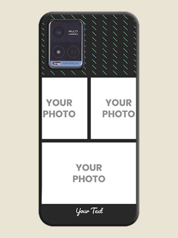 Custom Cross Dotted Pattern with 2 Image Holder  on Personalised Space Black Soft Matte Cases - Vivo T1x - alternate view