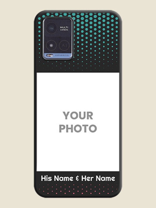 Custom Faded Dots with Grunge Photo Frame and Text on Space Black Custom Soft Matte Phone Cases - Vivo T1x - alternate view