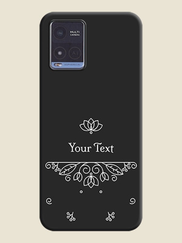 Custom Lotus Garden Custom Text On Space Black Personalized Soft Matte Phone Covers -Vivo T1X - alternate view