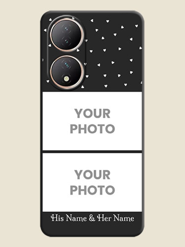 Custom Miniature Love Symbols with Name on Space Black Custom Soft Matte Back Cover - Vivo T2 5G - alternate view
